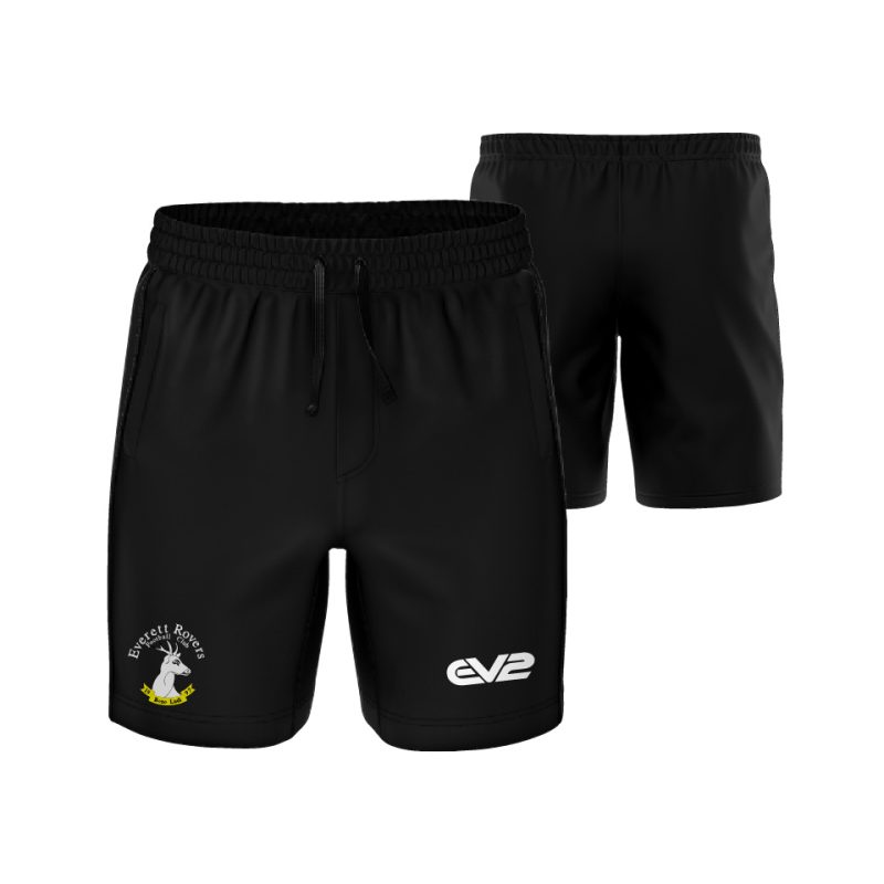 LEISURE SHORTS BLACK-EVERETT ROVERS