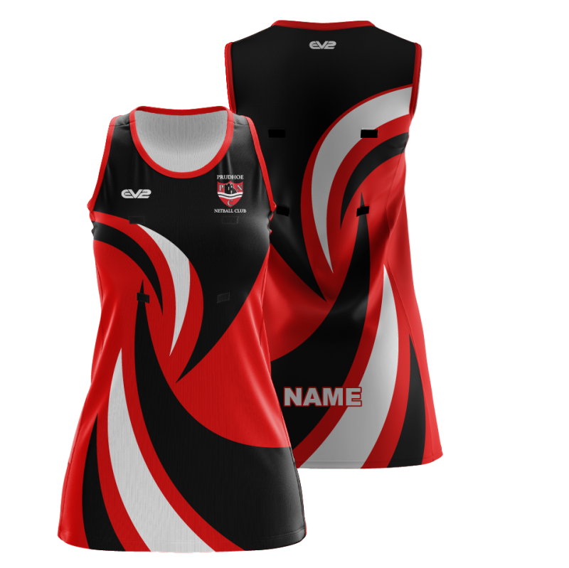 red netball dress Gilbert Eclipse Nball Dress S16 Red Wht