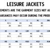 LEISURE-JACKET size guide scottish petanque